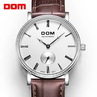 dom mens watches top brand luxury men waterproof quartz watch male business leather watch colok relogio masculino m 253l 7m
