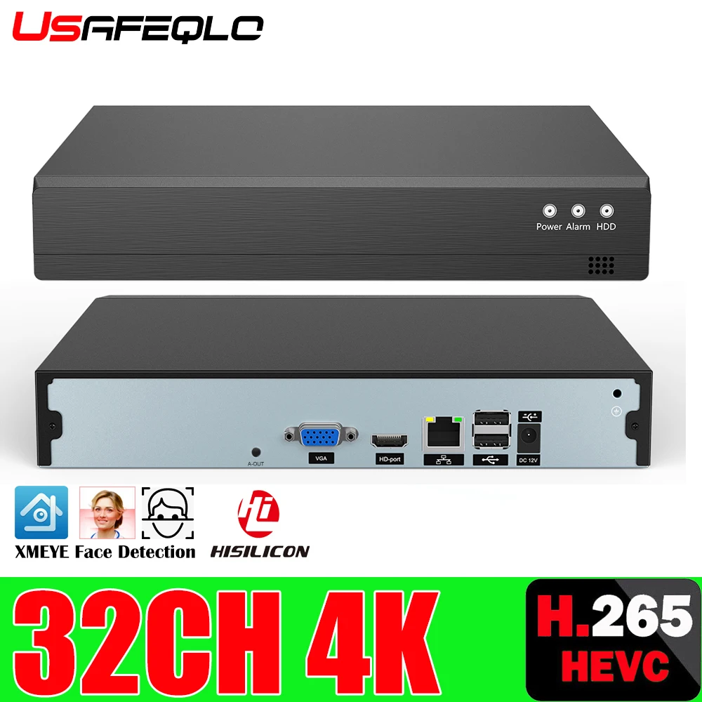 16CH 32CH * 4K ONVIF H.265/H.264 Поддержка 1 SATA NVR сетевой цифровой видеорегистратор до 8 ТБ XMEYE CMS