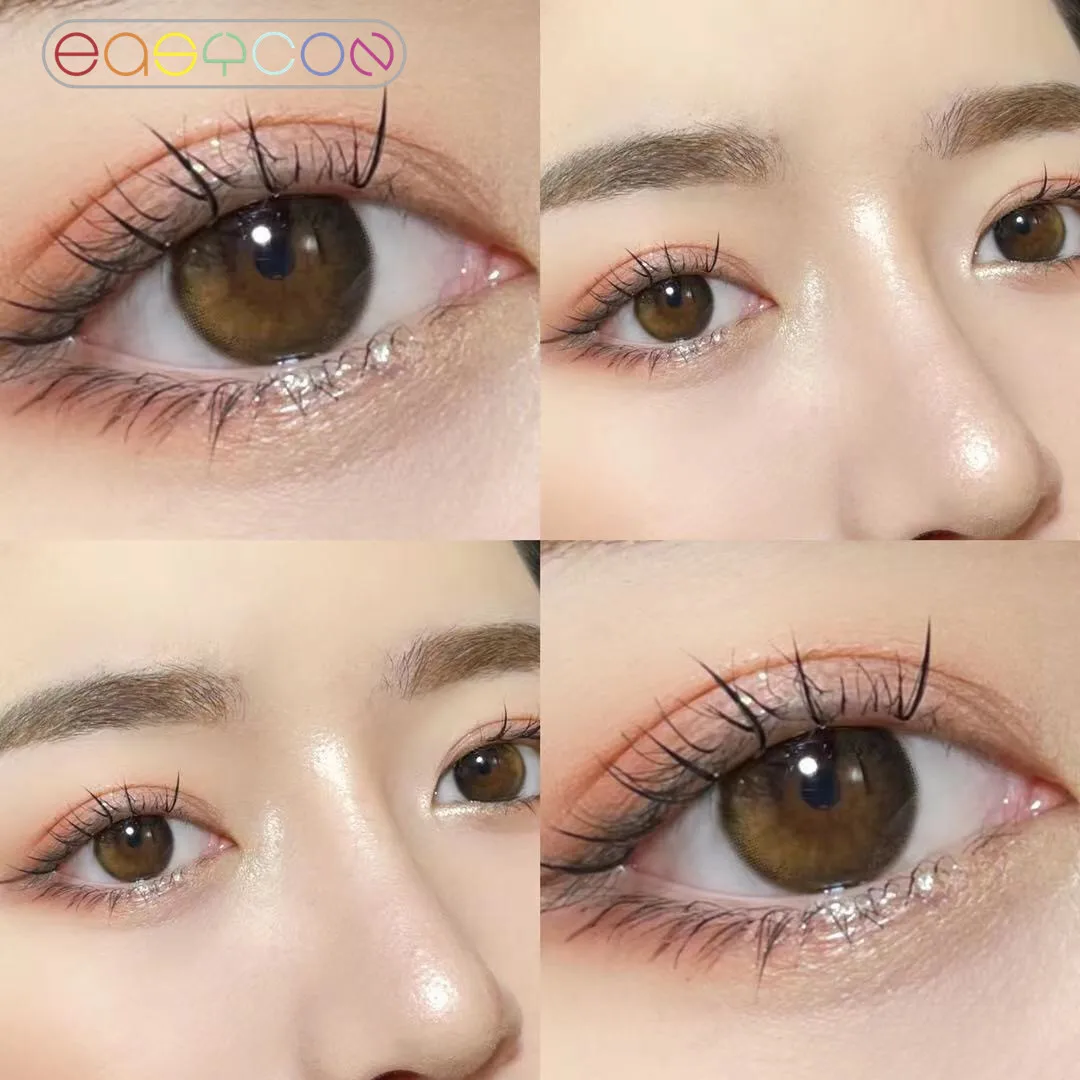 easycon sun moon brown small contact lenses for eyes yearly natural makeup exclusive 2pcspair soft contact lens simple circle free global shipping