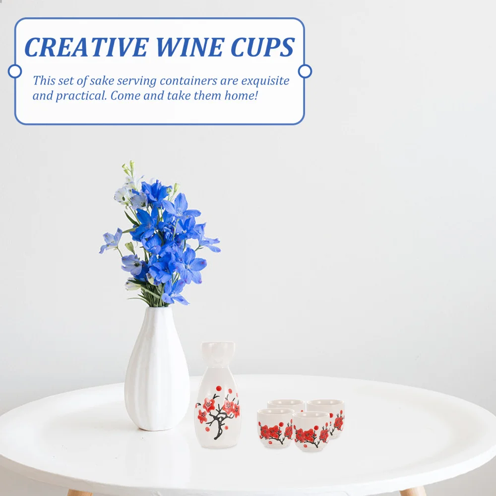 

1 Set of Multipurpose Sake Cups Ceramic Sake Kettle Novel Dispenser