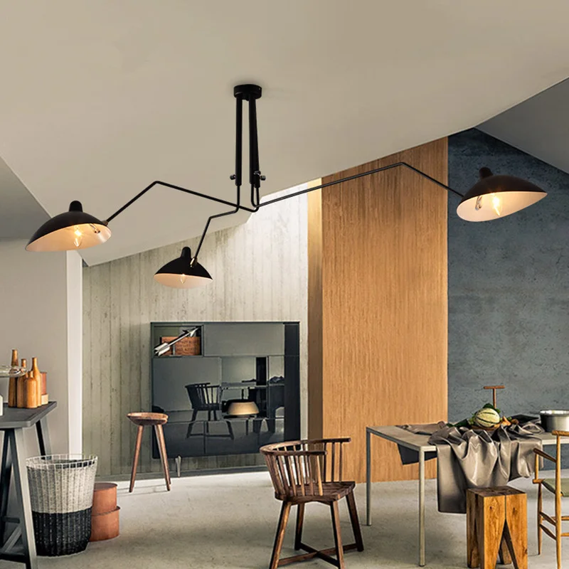 Черная Подвесная лампа серебристого цвета в стиле кафе деревенского дома