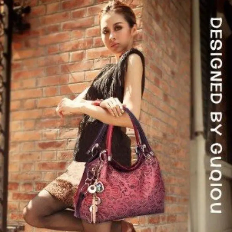 

WMbag Pu Leather Bags For Women Hollow Out Top handle Bags Floral Print Shoulder Bags Vintage Tote Bags Women 2021