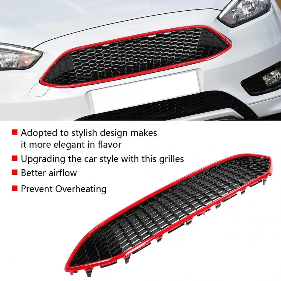 For ST Style Front Bumper Mesh Honeycomb Grill for Ford Focus Hot Sell High Quality Auto Accessories