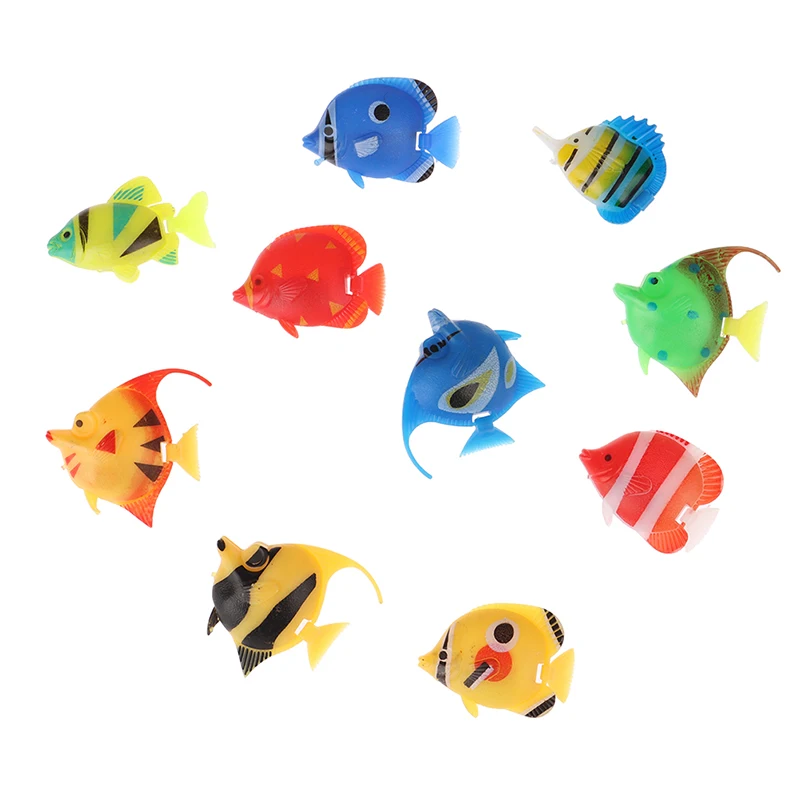 10pcs/lot Aquarium Landscaping Simulation Plastic Fish Fake Animal And Plant Decoration | Дом и сад