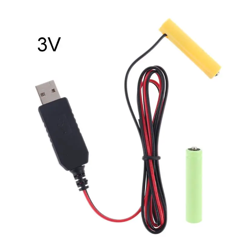 

Устройство для устранения аккумулятора AAA LR03, 2 м, кабель питания USB, замена от 1 до 4 батарей AAA для электрических игрушек, фонариков, часов