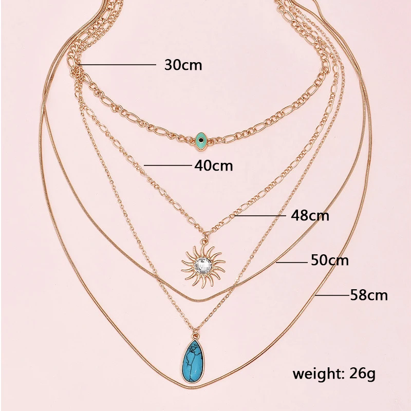 5 шт./компл. ожерелья в стиле &quotРетро&quot для женщин богемном из натурального камня