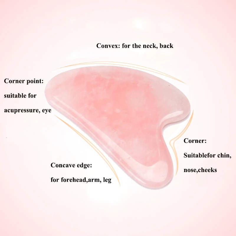 

Rose quartz ancient sand jade plate natural stone scraper face neck back pressure therapy tool