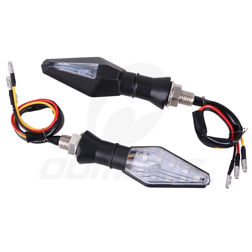 

OUMURS 2PCS Motorcycle Turn Signal LED Lamp Indicator Running Braking Light Amber 10mm Universal Blinker For Suzuki Honda for