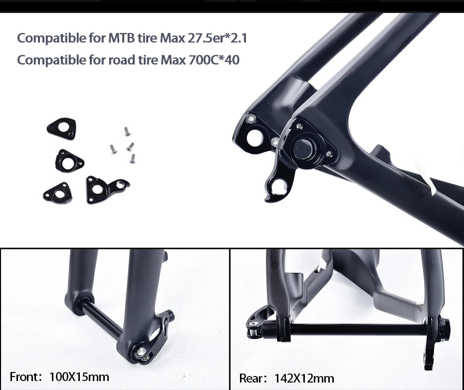 Карбоновая гравийная велосипедная Рама aero Road или MTB рама 142x12 мм дисковый тормоз для кросса, гравия, сверхлегкие Углеродные детали для рамы велосипеда