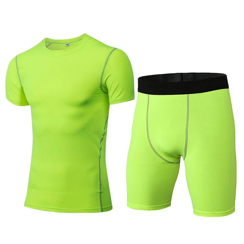 

Brand Summer New 2021 popular new cotton men's T-shirt + Sports Shorts Set summer high quality cotton T-shirt sports running set