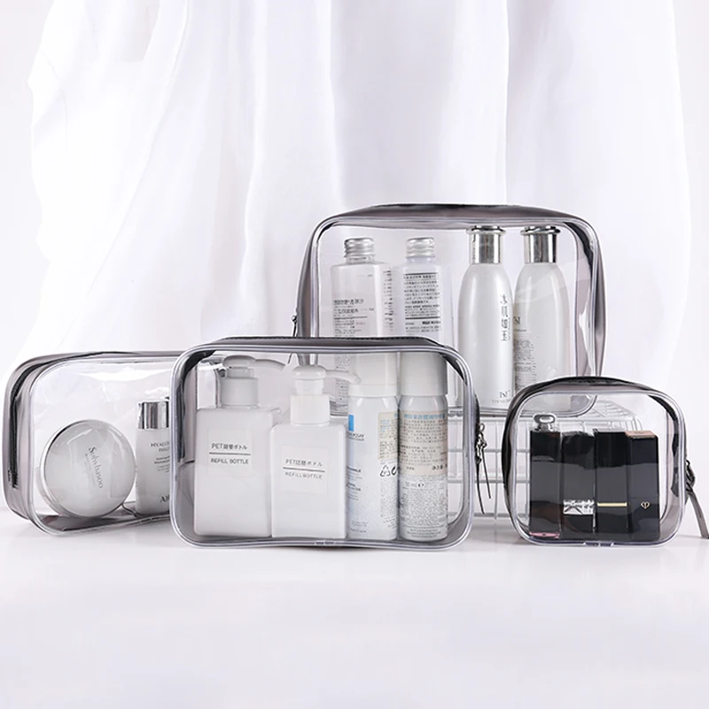 Transparent Waterproof Women Cosmetic Bag PVC Zipper Makeup Beauty Case Travel Organizer Outdoor Girl Bath Toiletry Wash Storage