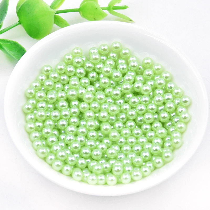 4mm 500pcs Without Holes Colorful Round Acrylic Sewing Pearl Beads Clothes Headwear Shoes Bag Craft Beaded DIY Jewelry Making | Дом и сад
