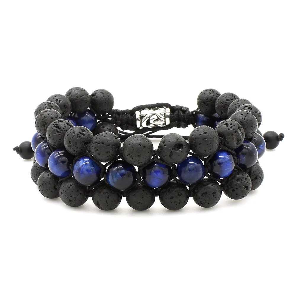 Новый многослойный из натурального камня BraceletTiger глаз камень Йога браслет для