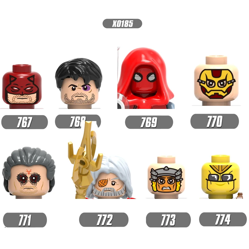 X0180 фигурки головы герои фильмы серия Каратель грабитель в маске Odin Kaecilius Buliding