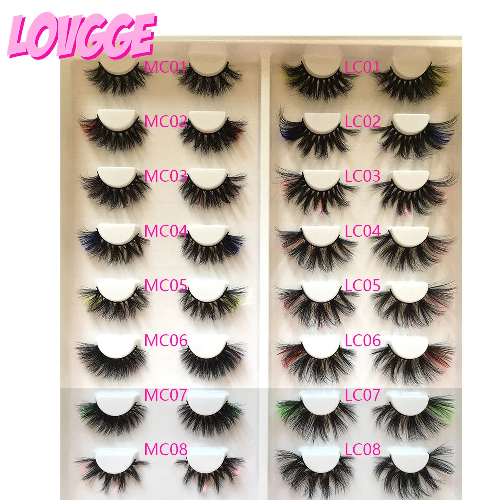 

LOVGGE Colored Lashes Dramatic Cute Cat Eye Mink Lash New Style Wholesale Items for Business Drop Shipping DHL 3-6 Days Delivery