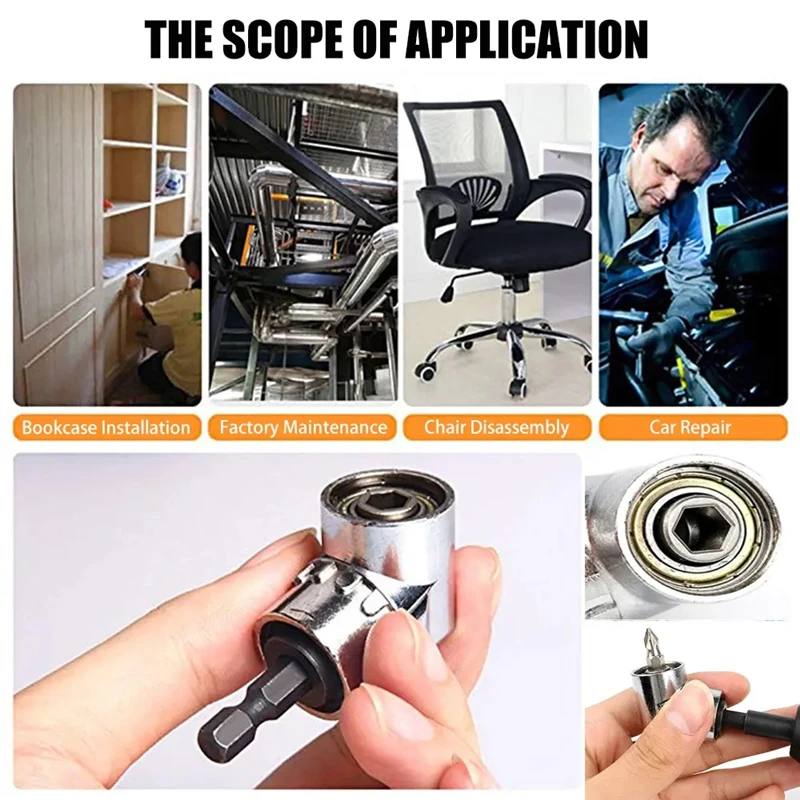 

1/4 Inch Hex Screwdriver Holder Drill Bit Angle Driver Power Drill 105 Degree Right Angle Drive