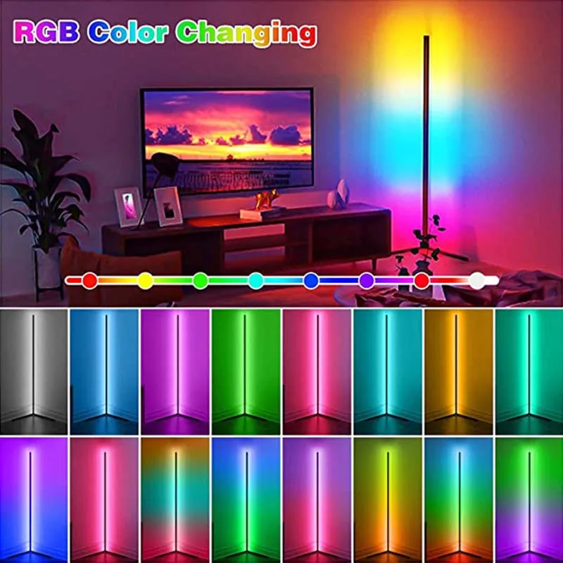 RGB LED Floor Lamp Colorful Corner Light Atmosphere Night Standing Lights For Living Room Decor | Освещение