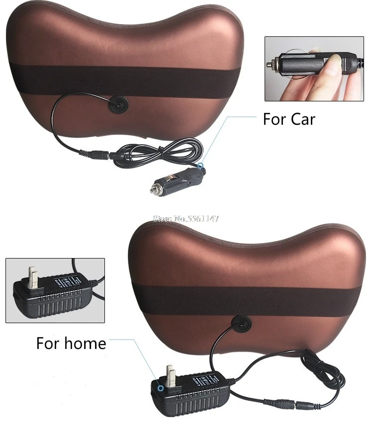 Электрическая Автомобильная подушка для массажа шиацу, инфракрасная подушка для массажа шеи, спины, плеч, ног от AliExpress RU&CIS NEW