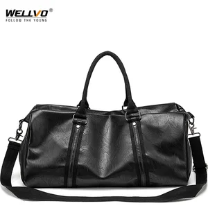 Кожаная Вместительная дорожная сумка для мужчин, модный спортивный тоут на ремне, повседневный мессенджер, XA285ZC