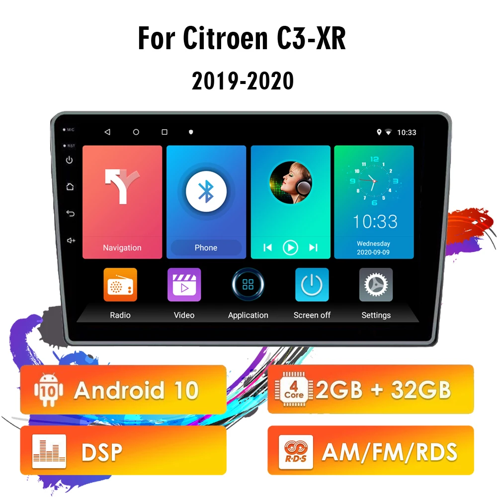 

Eastereggs 2 Din Android 10 RDS DSP Car Radio For Citroen C3-XR 2019 2020 WIFI GPS Navigation FM Bluetooth Car Multimedia Player