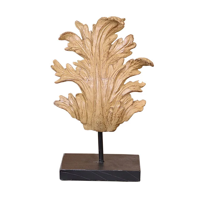 

Nordic Retro Maple Leaf Artware Sculpture Home Decoration Accessories Modern Art Resin Statue Room Ornament Craft