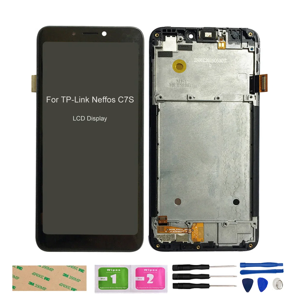 

C7S With Frame LCD For TP-Link Neffos C7S TP7051A TP7051C LCD Display Touch Screen Digitizer Assembly Repair Tools Glass Panel