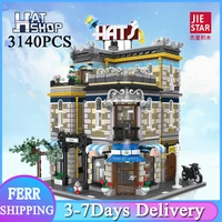 2021 moc ideas expert city street view series hat shop 3140pcs building blocks house model toys garden center 89121