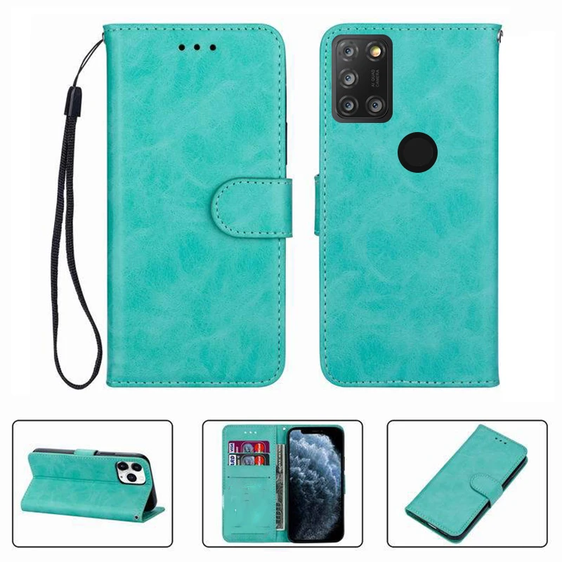 Чехол-бумажник для Alcatel 3X (2020) 5061U, высококачественный кожаный чехол-книжка с защитный корпус для телефона