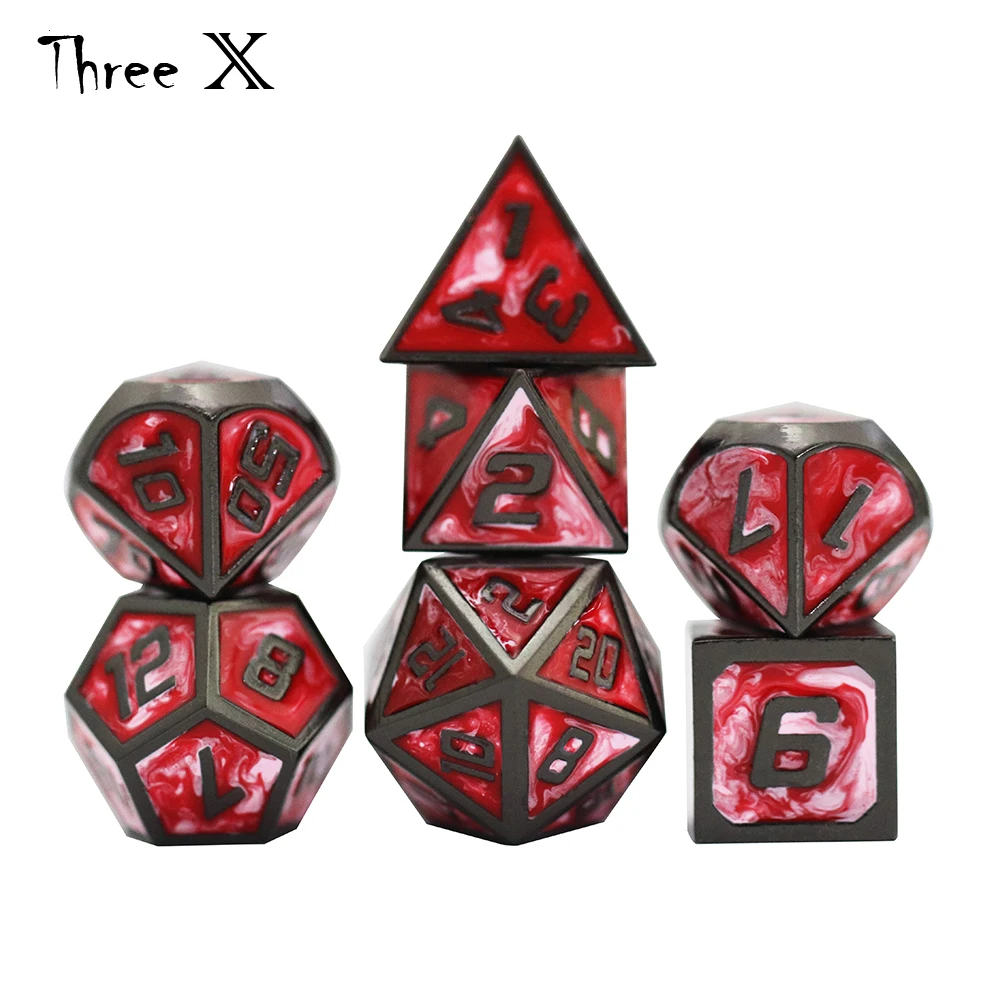 DND набор металлических игральных костей для ролевых игр 7 шт многогранные