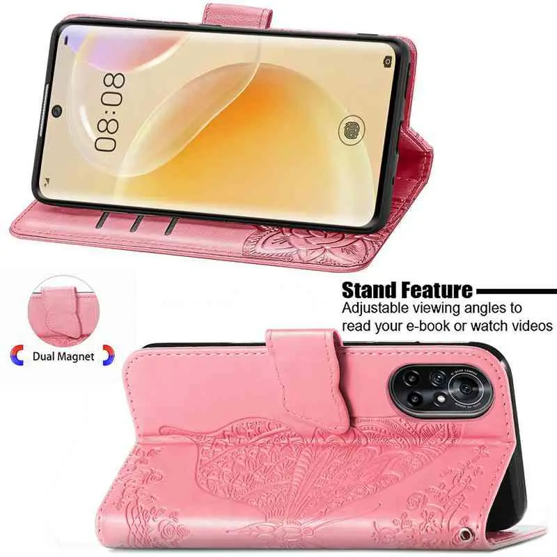 

Funda Nova 8 Flip Case for Huawei Nova 8 Case 3D Butterfly PU Leather Cover Phone Case for Huawei Nova 8 5G Case Capa Para