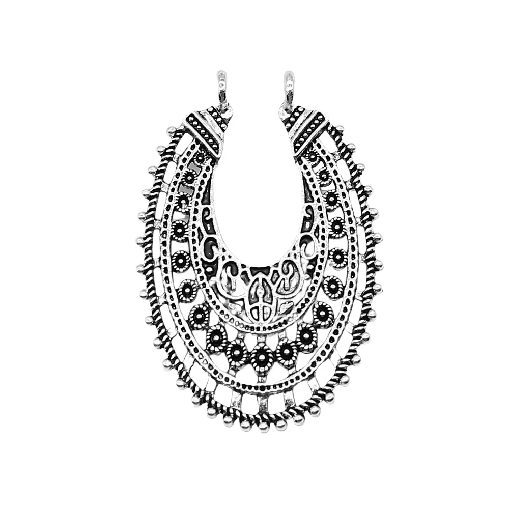 

3pcs Charms Earring Pendant For Earring Making 35x53mm Antique Silver Color Charms For Jewelry Making DIY Accessories