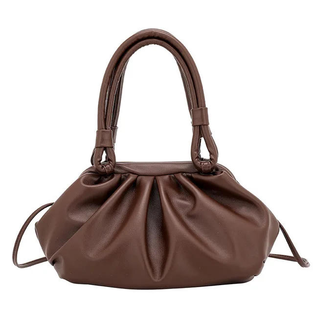 Coffee shoulder bag Дамский кожаный кошелек, роскошные сумки, женские сумки, дизайнерская сумочка с облаками, одноцветная сумка-мессенджер, женские вечерние сумки-тоут - Цвет: Coffee shoulder bag