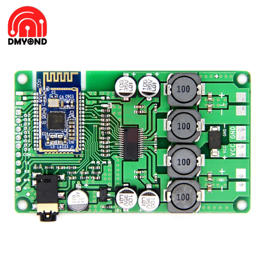 

Bluetooth 5.0 power amplifier board 2x15W/10W support AUX audio input support serial port command to change name and password