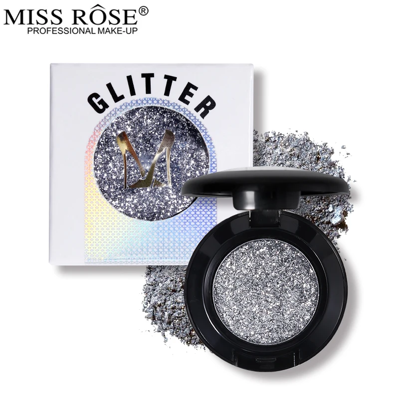 Miss Rose прессованные блестящие тени для век Палитра одного цвета Металлик Радуга