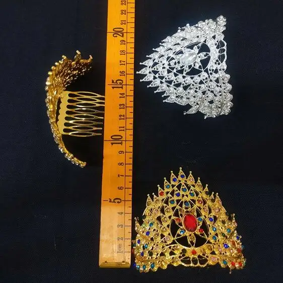 Красота конкурс Золотой Серебряный головной убор Вилла Путешествия Фото Корона