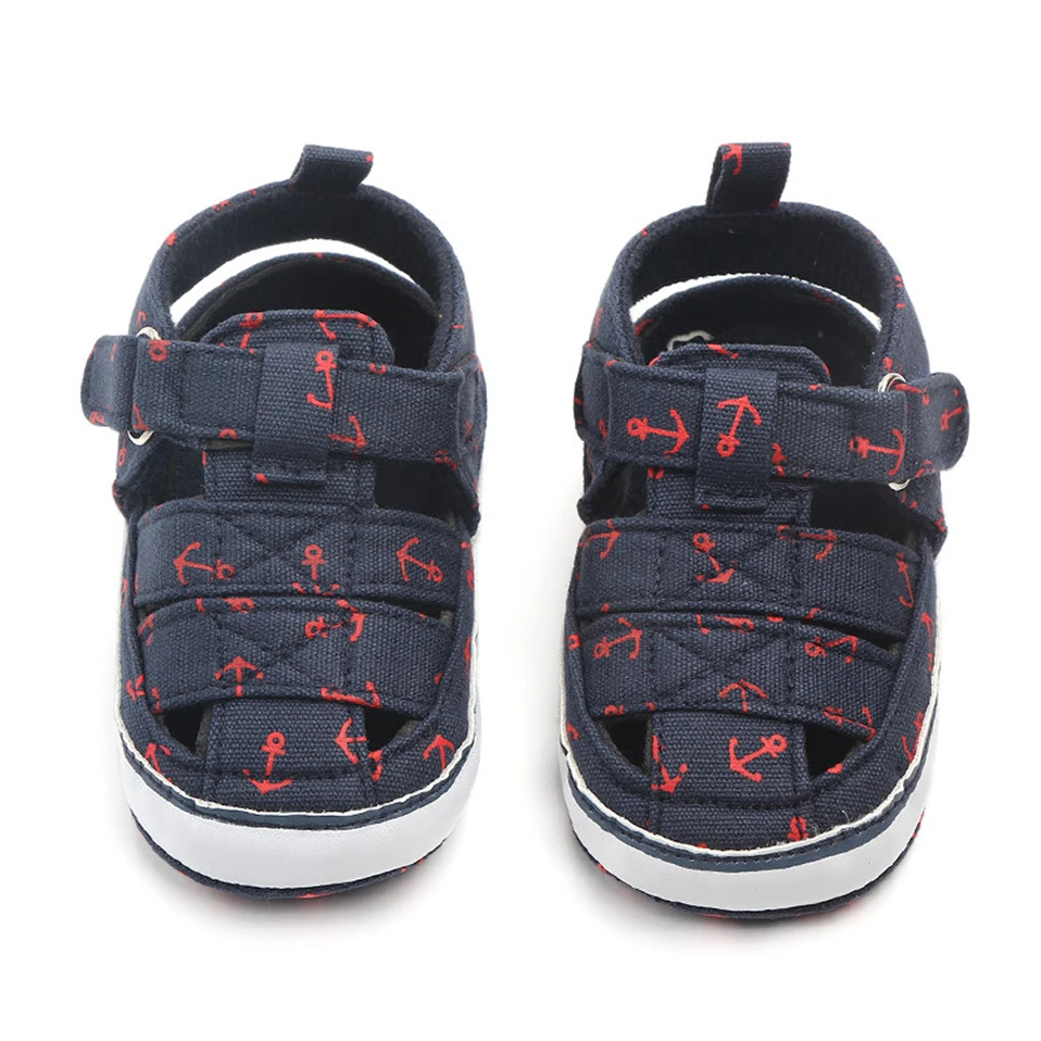 

Baby Shoes For Newborn Print Anchor Pattern Infant Toddler Soft Sole Shoes Canvas Sokken New Arrival First Walker For 0-18M