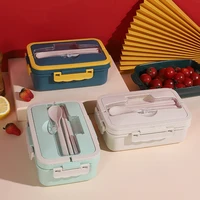 japanese style bento box kids student food container wheat straw material leak proof square lunch box with compartment soup cup