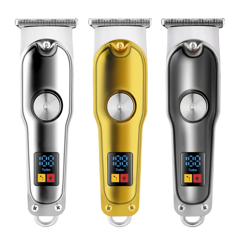 

Original Carbon Steel Blade Full Metal Shell Electric Hair Clipper Professional Men's Hair Clipper with Electronic Display