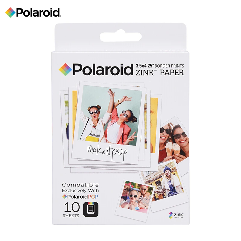 Фотобумага Polaroid 3 5x4 25 дюйма премиум класса Zink Border Print (40 листов) совместимая с