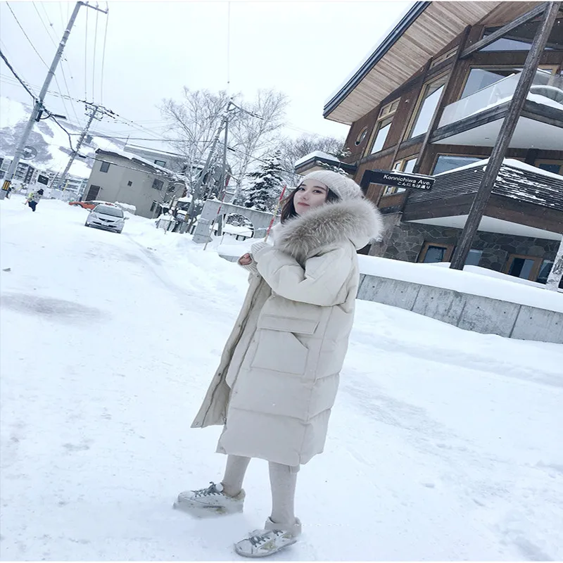 Модное зимнее пальто женские куртки Толстые Пуховые парки Длинные хлопковые с