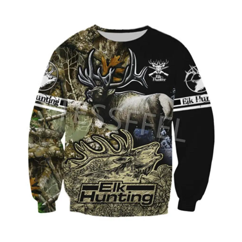 

Tessffel Deer Hunting 3D Printing Fashion Street Hoodie/Sweatshirt/Zipper Hoodie Men's and Women's Jackets Fall/Winter Tops H2