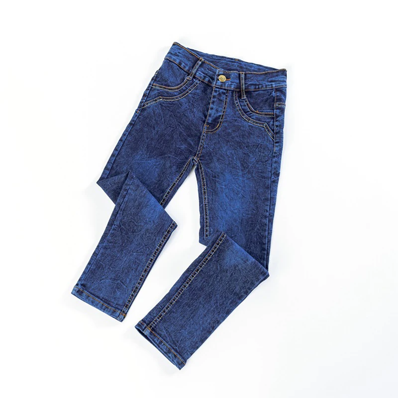 

Children's Flat Stretch Slim Jeans Boys Girls Full Length Skinny Denim Trousers Kids Sprin Autumn Pants 3-12t