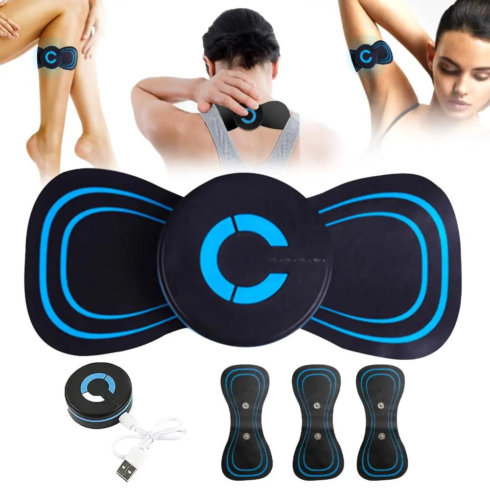 

3 Set Wireless Cervical Massage Stimulator Mini Electric Neck Back Massager Muscle EMS 6 Modes Battery Power Relief The Pain