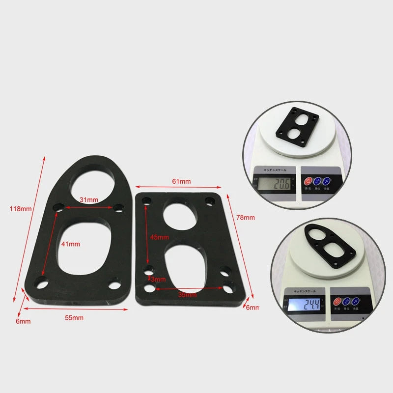 

Skateboard Riser Pads 6mm (1/4inch) Skateboard Shock Pads U-Shape Soft Longboard Shockpads Riser Pads