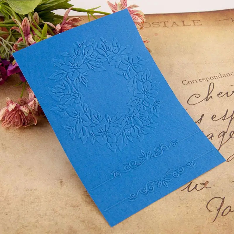 

Wreath Plastic Embossing Folder Template DIY Scrapbook Photo Album Card Making Decoration M89A