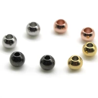 2 3 4 5 6 8 10 12 mm silver rose gold black stainless steel spacer loose beads ball beads for charm bracelets diy jewelry making