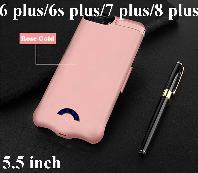 6P 6SP 7P 8P Rosy 10000 мАч тонкая ультратонкая батарея чехол для iPhone 8 7 6 s 6 s plus power Bank резервного копирования батарея зарядное устройство чехол для iPhone 6 6s 7 8 - Цвет: 6P 6SP 7P 8P Rosy
