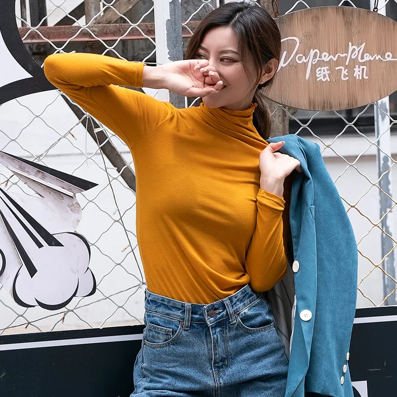 

Neck Sweater Jumper Long-sleeved Knitted Pullovers Shirt Female Tops New Women Sweater Autumn Winter Clothes Solid Round
