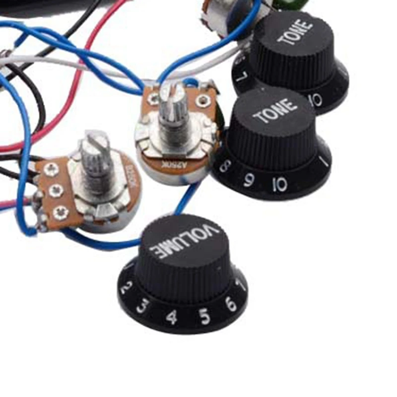 

Electric Guitar Pickup Wiring Harness Prewired 5-Way Switch SSS Pickup for ST Electric Guitar White