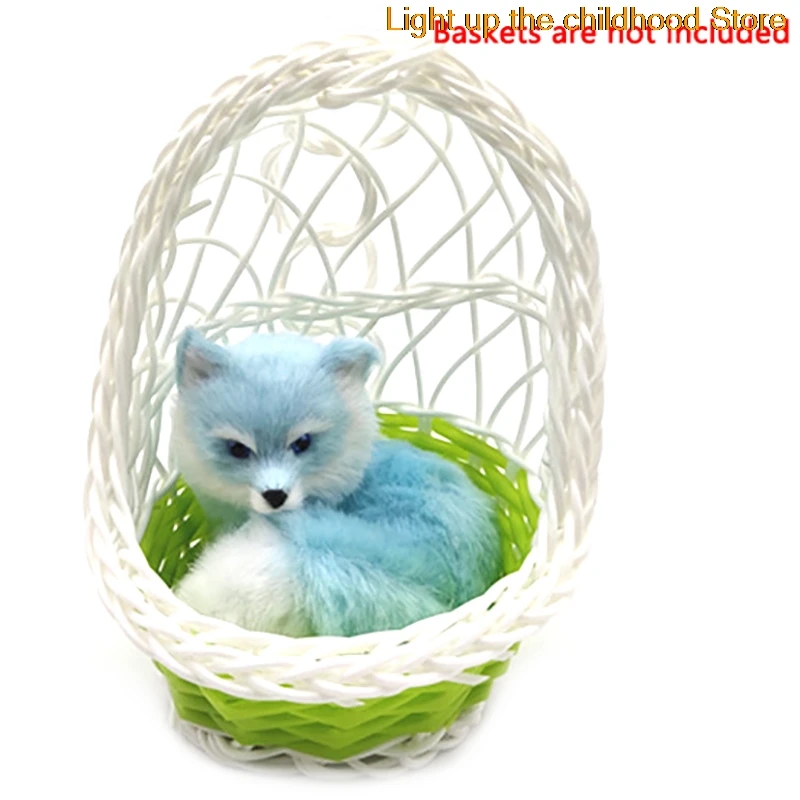 

Hot Sale 3 Colors Small Simulation Fox Toy Mini Squatting Fox Model Home Decoration Wedding Birthday Gift Stuffed Plush Toys
